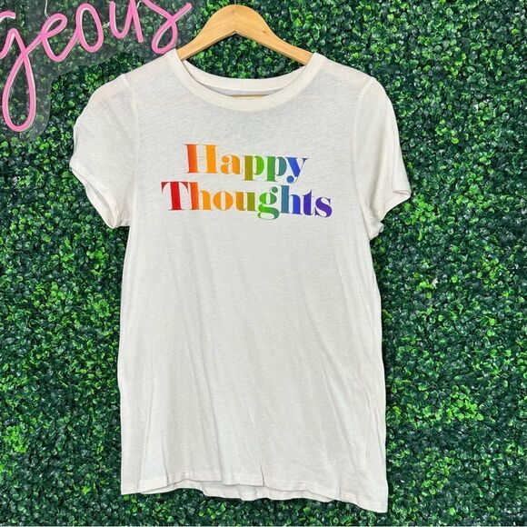 Chaser Happy Thoughts Rainbow Graphic Tee Shirt Sz L - Picture 2 of 6